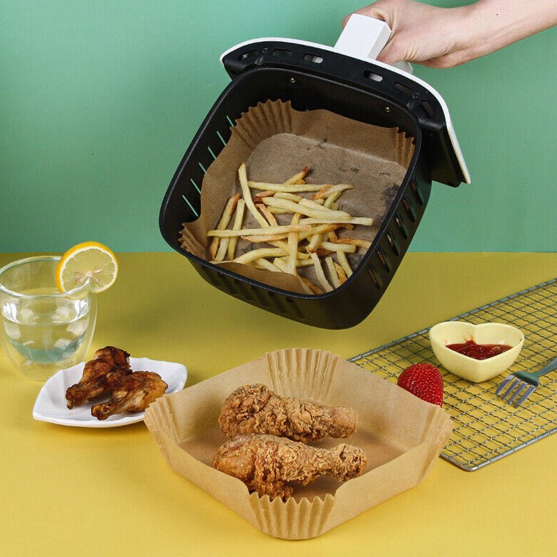 50pcs Air Fryer Disposable Non - Stick Pan Parchment Baking Paper Liner - Available in Round and Square - Direct On Sale