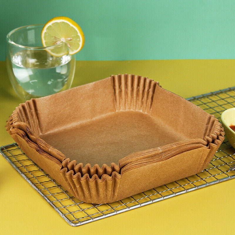 50pcs Air Fryer Disposable Non - Stick Pan Parchment Baking Paper Liner - Available in Round and Square - Direct On Sale