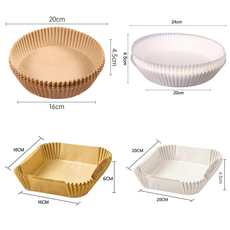 50pcs Air Fryer Disposable Non - Stick Pan Parchment Baking Paper Liner - Available in Round and Square - Direct On Sale