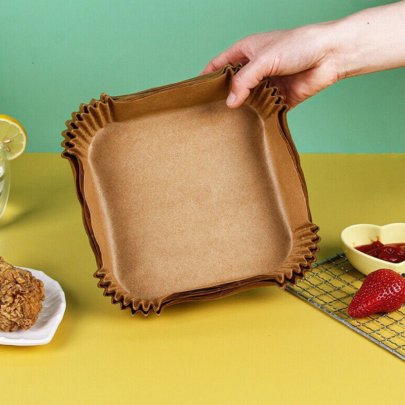 50pcs Air Fryer Disposable Non - Stick Pan Parchment Baking Paper Liner - Available in Round and Square - Direct On Sale