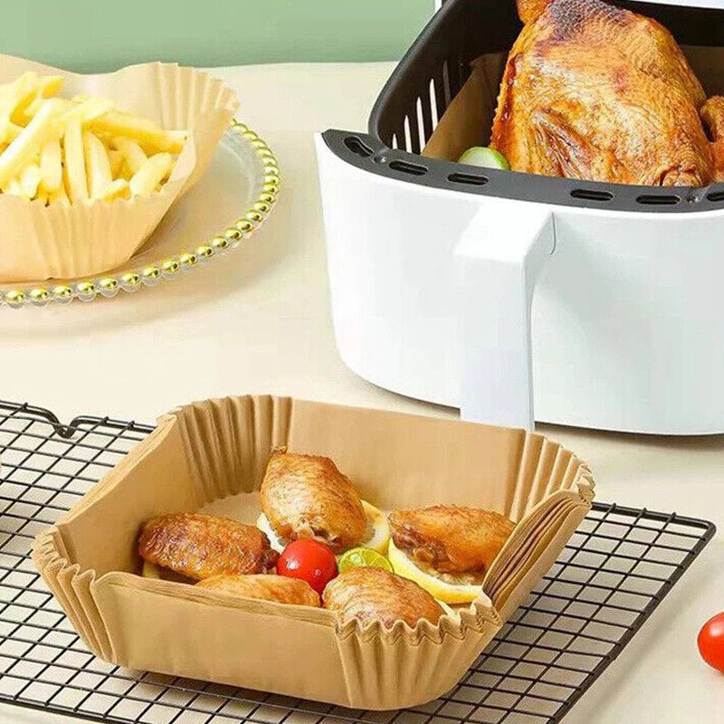 50pcs Air Fryer Disposable Non - Stick Pan Parchment Baking Paper Liner - Available in Round and Square - Direct On Sale