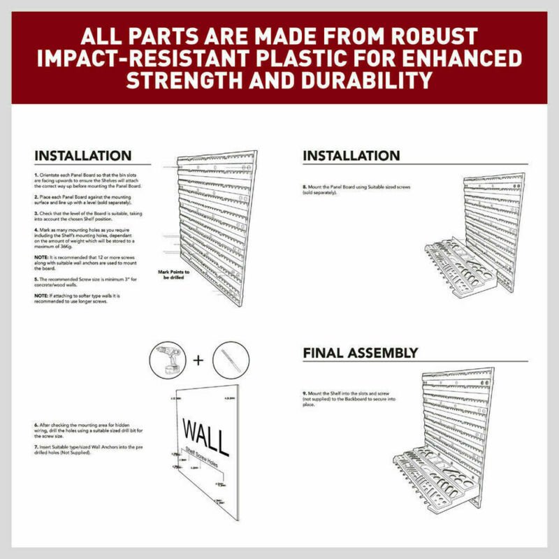 52Pc Wall Mounted Tool Storage Rack Wrench Spanner Holder Screwdriver Pliers - Direct On Sale