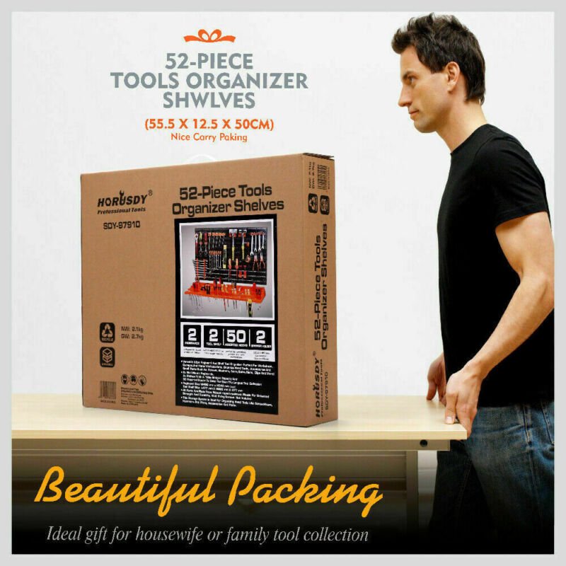 52Pc Wall Mounted Tool Storage Rack Wrench Spanner Holder Screwdriver Pliers - Direct On Sale