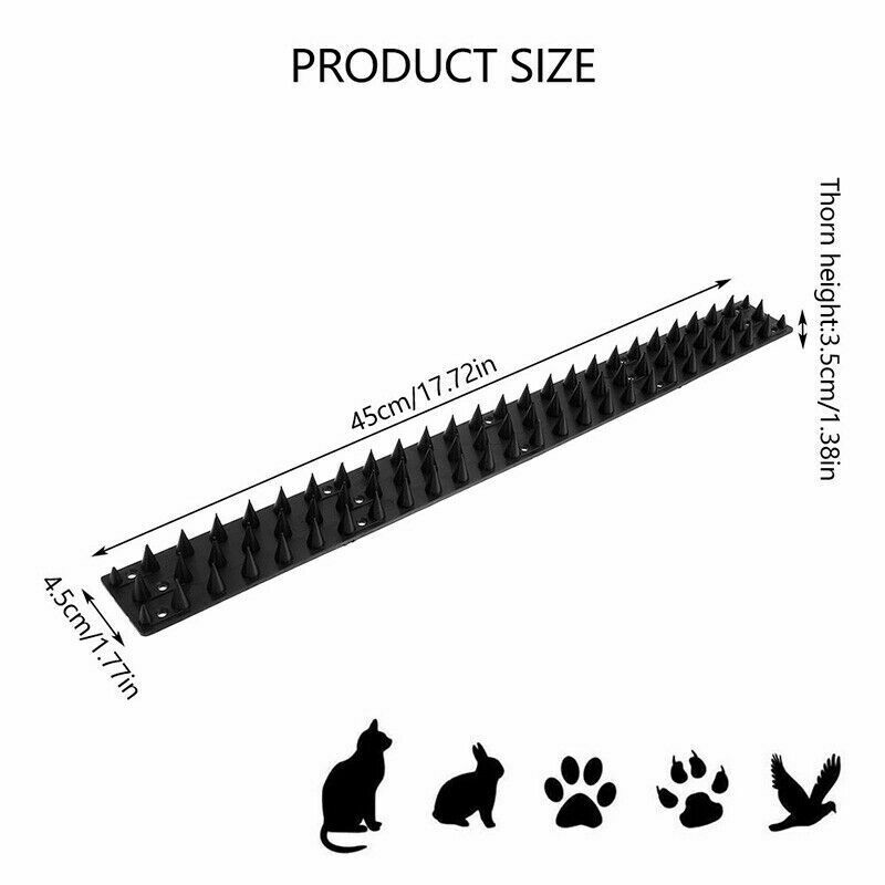 5.4m/10.8m Bird Spikes Human Cat Possum Mouse Pest Control Spiked Fence Garden - Direct On Sale