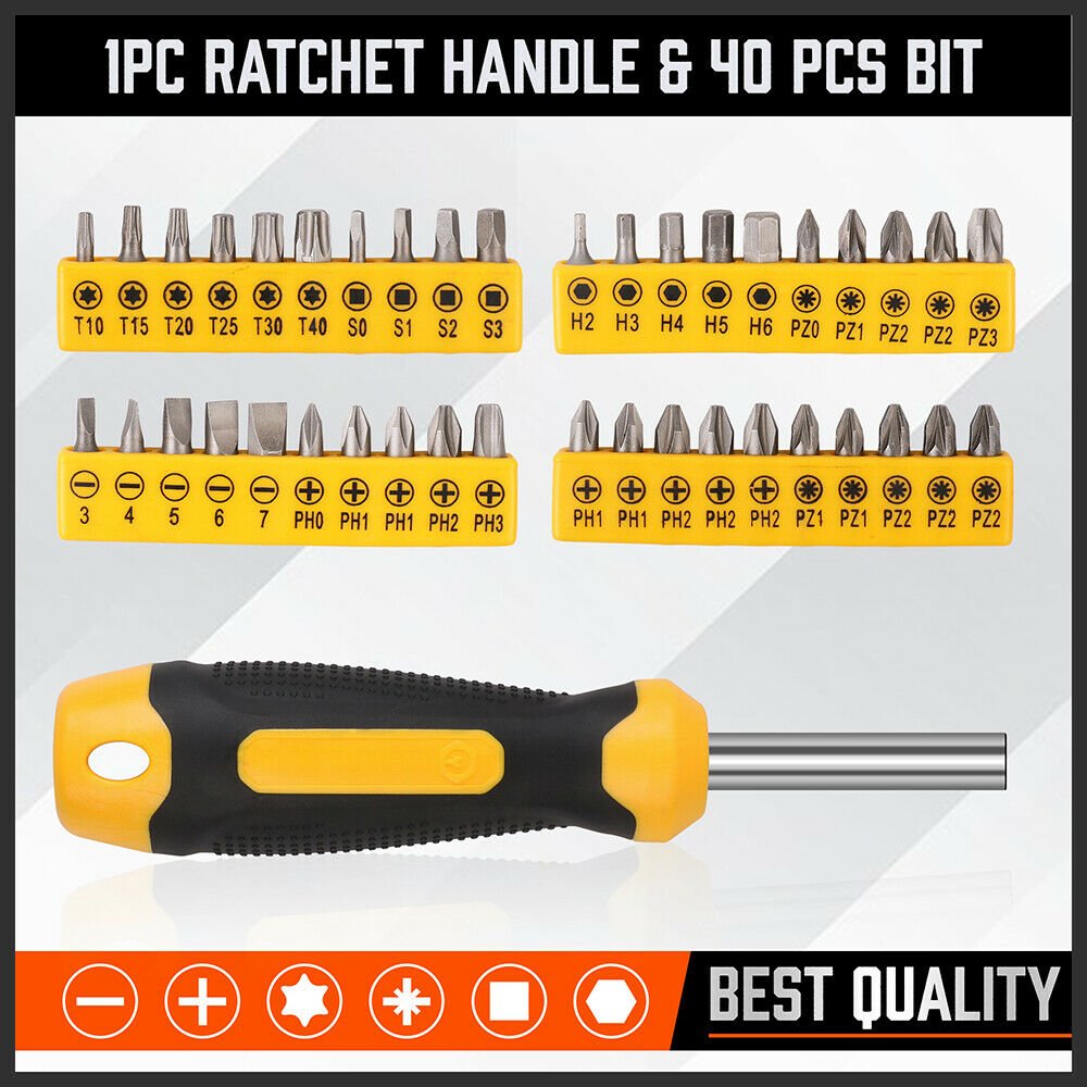 57 Pcs Magnetic Screwdriver Set Slotted Phillips Hex Pozidriv Torx Bits with Degausser - Direct On Sale