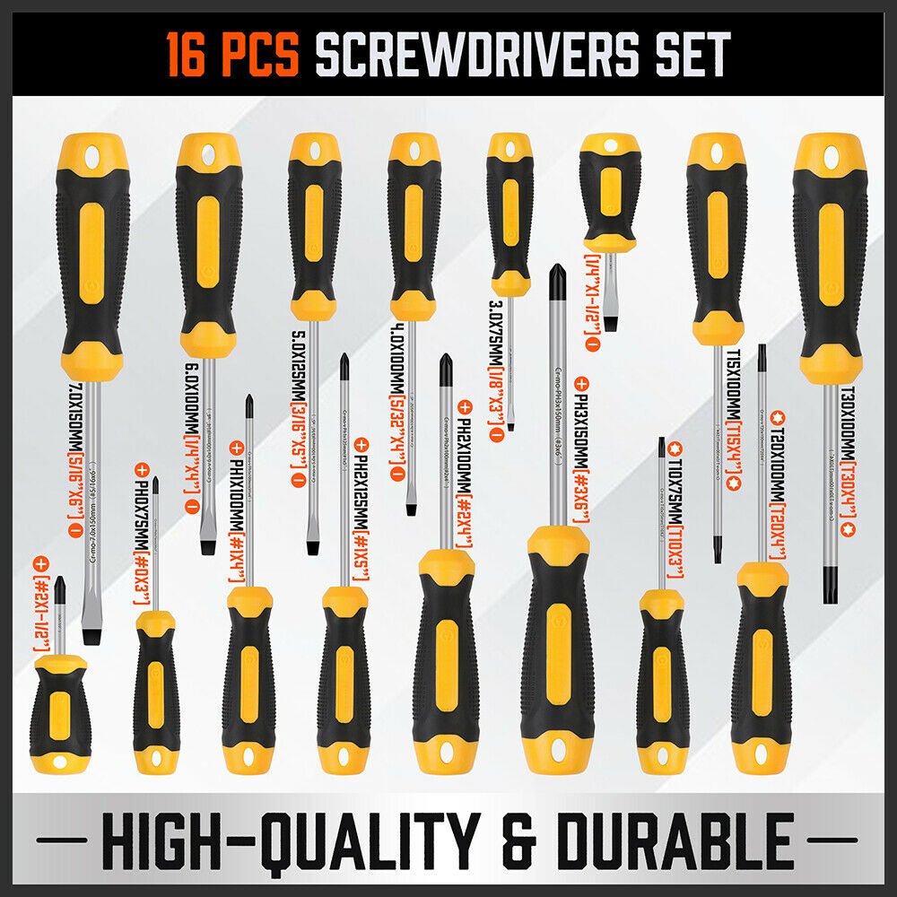 57 Pcs Magnetic Screwdriver Set Slotted Phillips Hex Pozidriv Torx Bits with Degausser - Direct On Sale