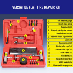 56-Piece Tyre Repair Kit Puncture Puncture Tube Recovery Plugs Heavy Duty 4WD