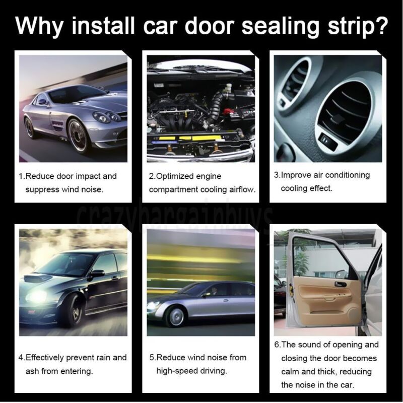 5M SUV Car Door Moulding Rubber Scratch Protector Strip Edge Guard Trim - Direct On Sale