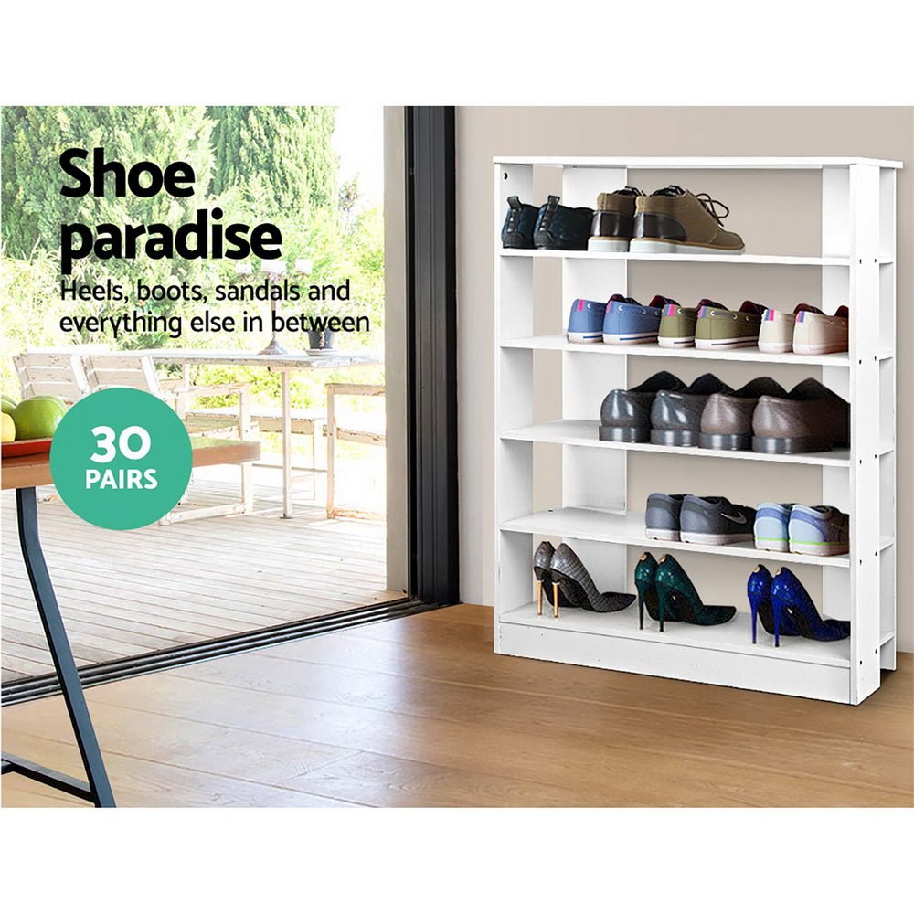 6 - Tier Shoe Rack Cabinet - White - Direct On Sale