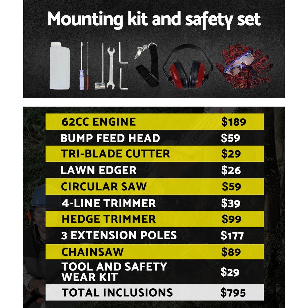 62cc 9 in 1 Multi Use Chainsaw - Direct On Sale