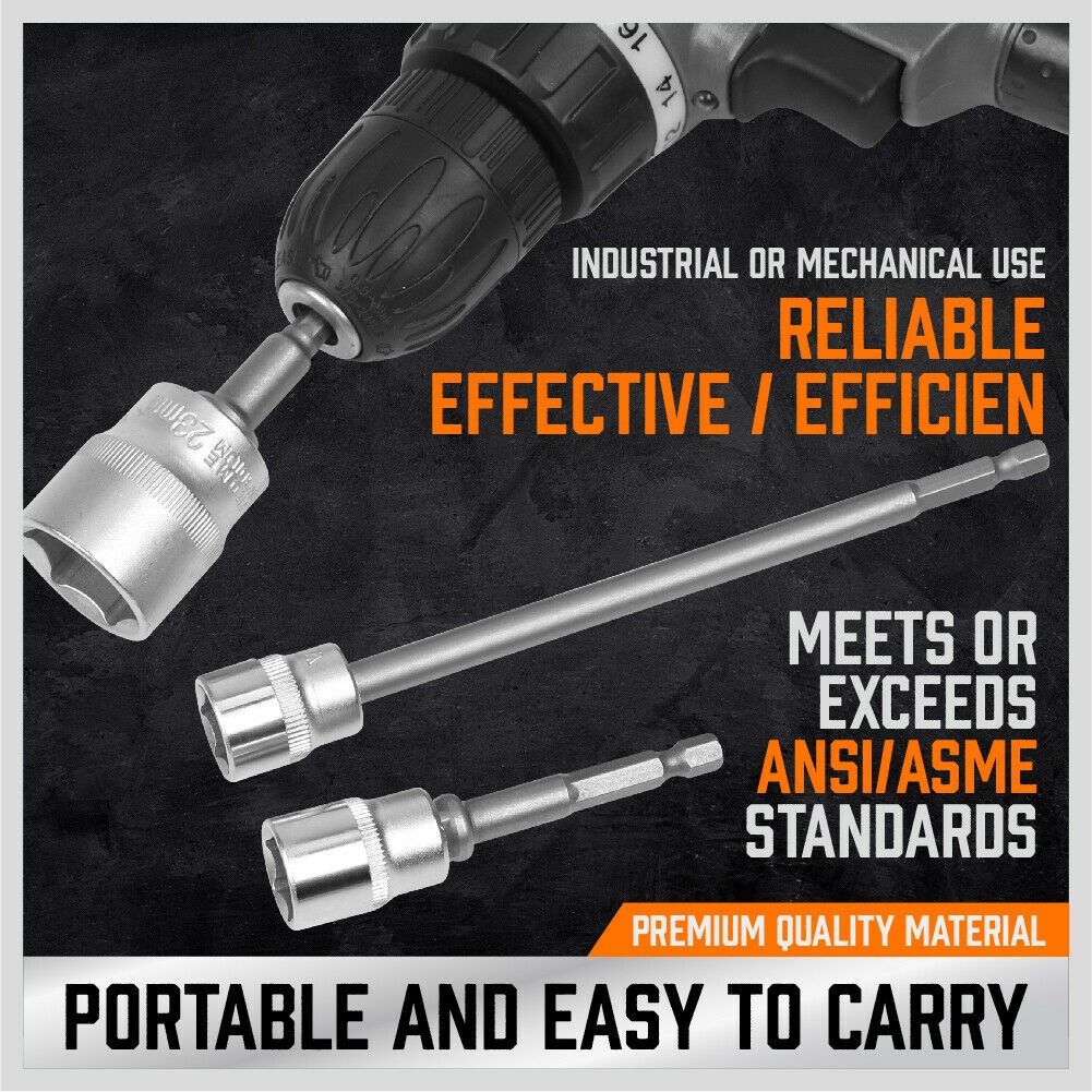 6Pc Drill Socket Adapter Set Long Short Combination Extension Impact Nut Driver - Direct On Sale