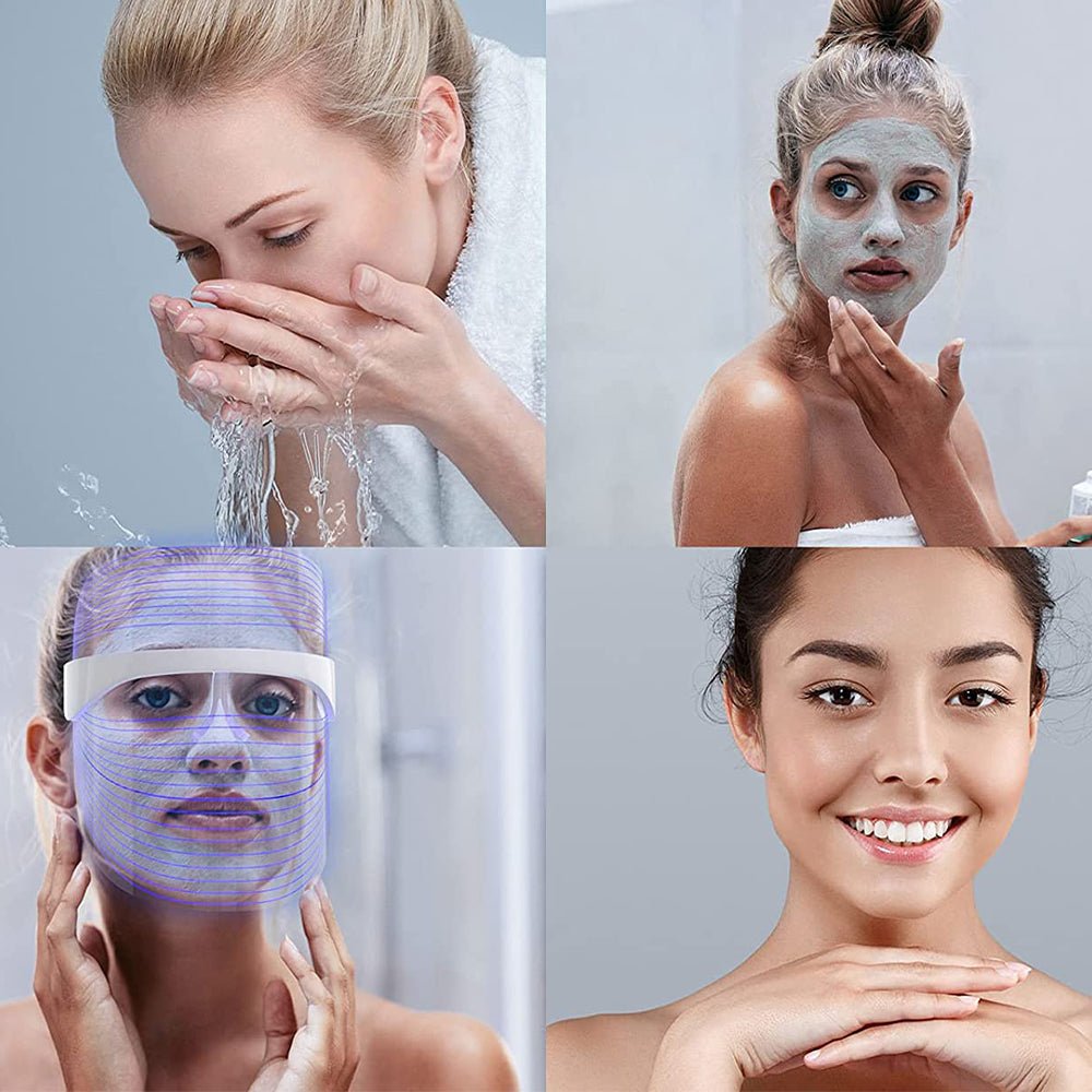 7 Colors LED Facial Mask Light Skin Care Device for Home Use - USB Rechargeable - Direct On Sale