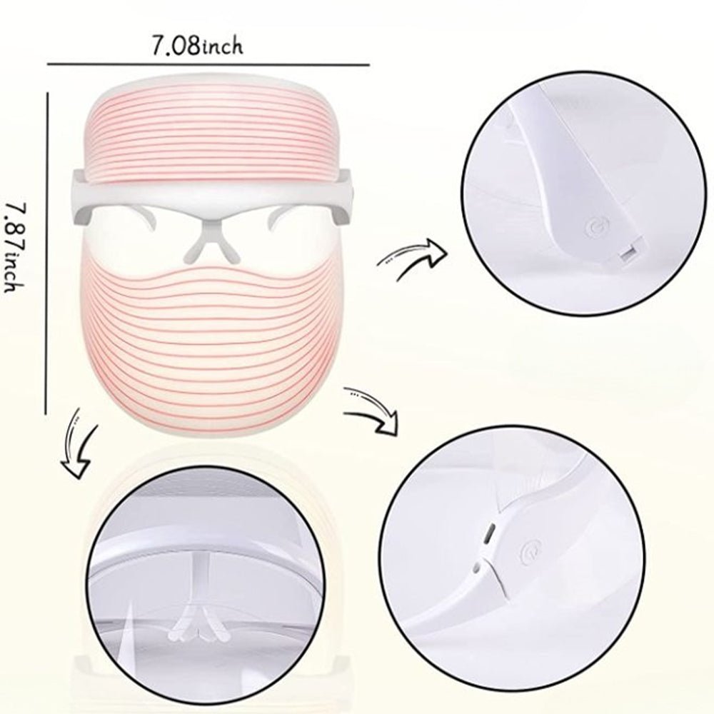 7 Colors LED Facial Mask Light Skin Care Device for Home Use - USB Rechargeable - Direct On Sale