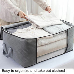 Large Clothes Quilt Blanket Storage Bag Fabric Home Organizer Box Bags Zipper