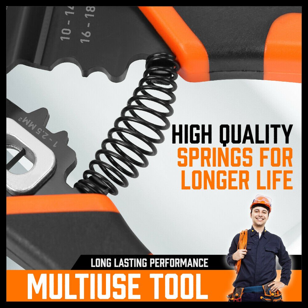 8" Wire Stripping Tool Wire Cutter Hand Crimping Pliers Strip Cutter Insulated - Direct On Sale