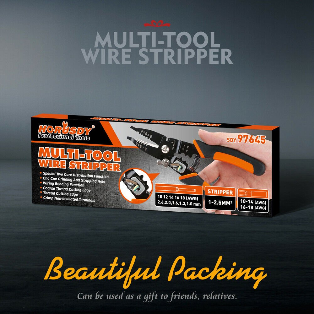 8" Wire Stripping Tool Wire Cutter Hand Crimping Pliers Strip Cutter Insulated - Direct On Sale