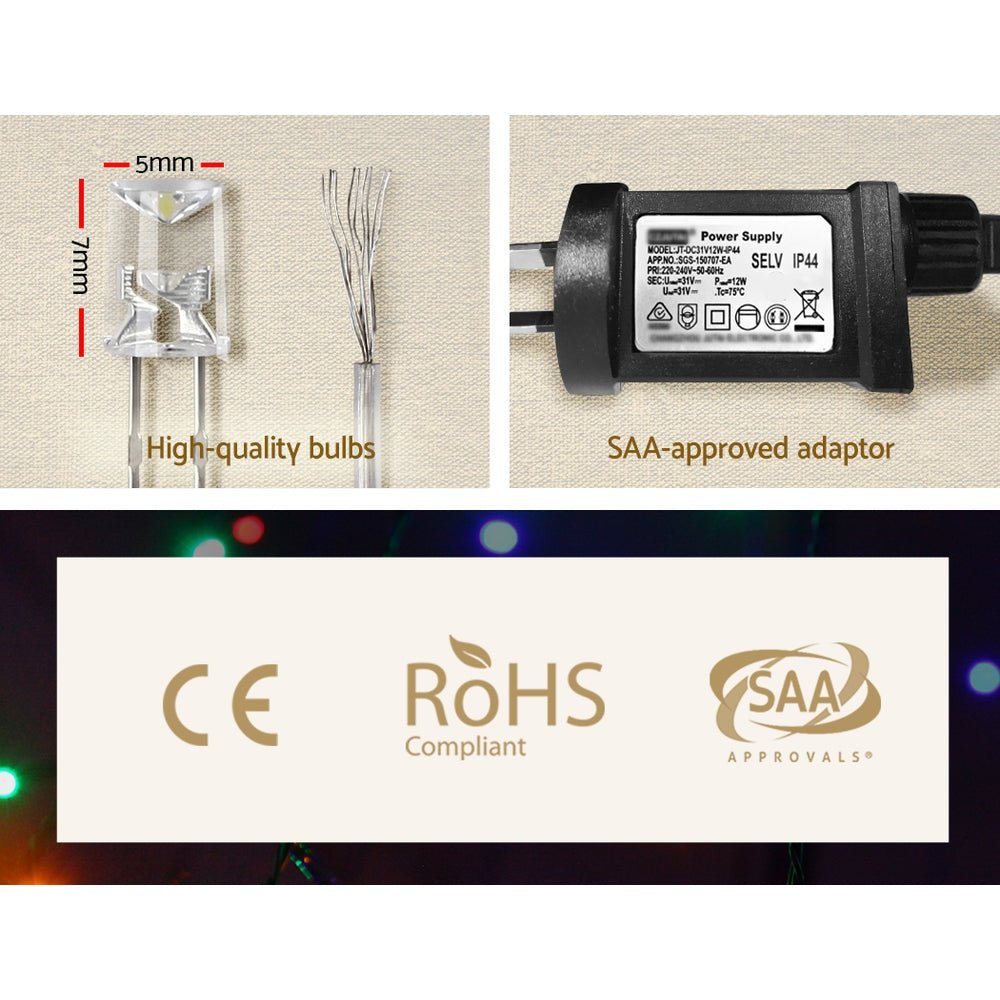 800 LED Christmas Icicle Lights Mutlicolour - Direct On Sale
