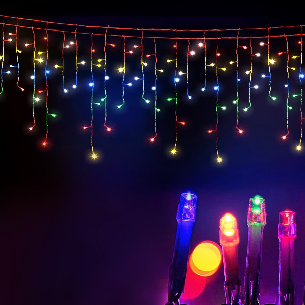 800 LED Christmas Icicle Lights Mutlicolour - Direct On Sale