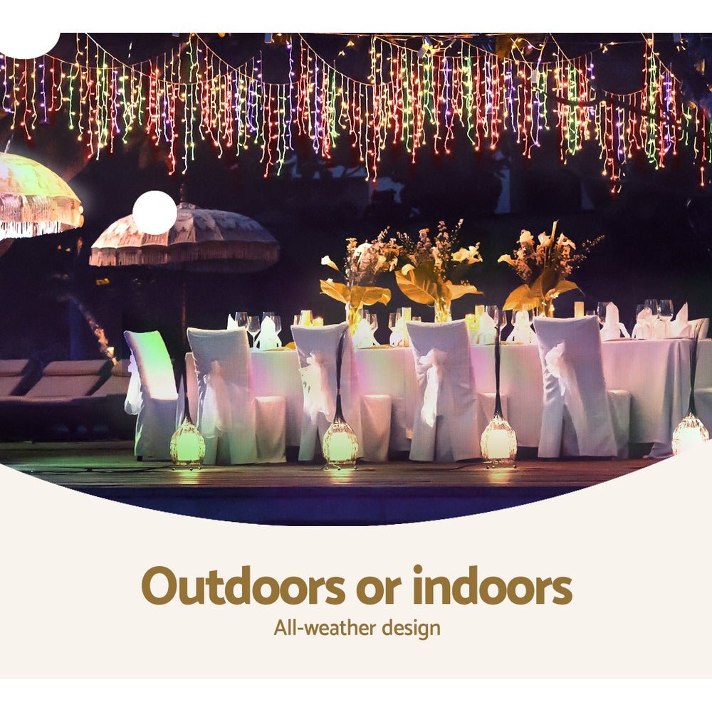 800 LED Christmas Icicle Lights Mutlicolour - Direct On Sale