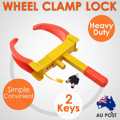 Heavy Duty Wheel Clamp Lock Vehicle Caravan Car Security Anti-theft w/ 2keys