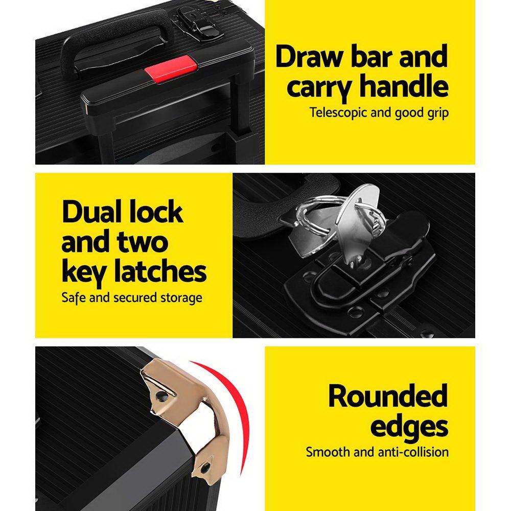 816pcs Tool Kit Trolley Case Mechanics Box Toolbox Portable DIY Set BK - Direct On Sale