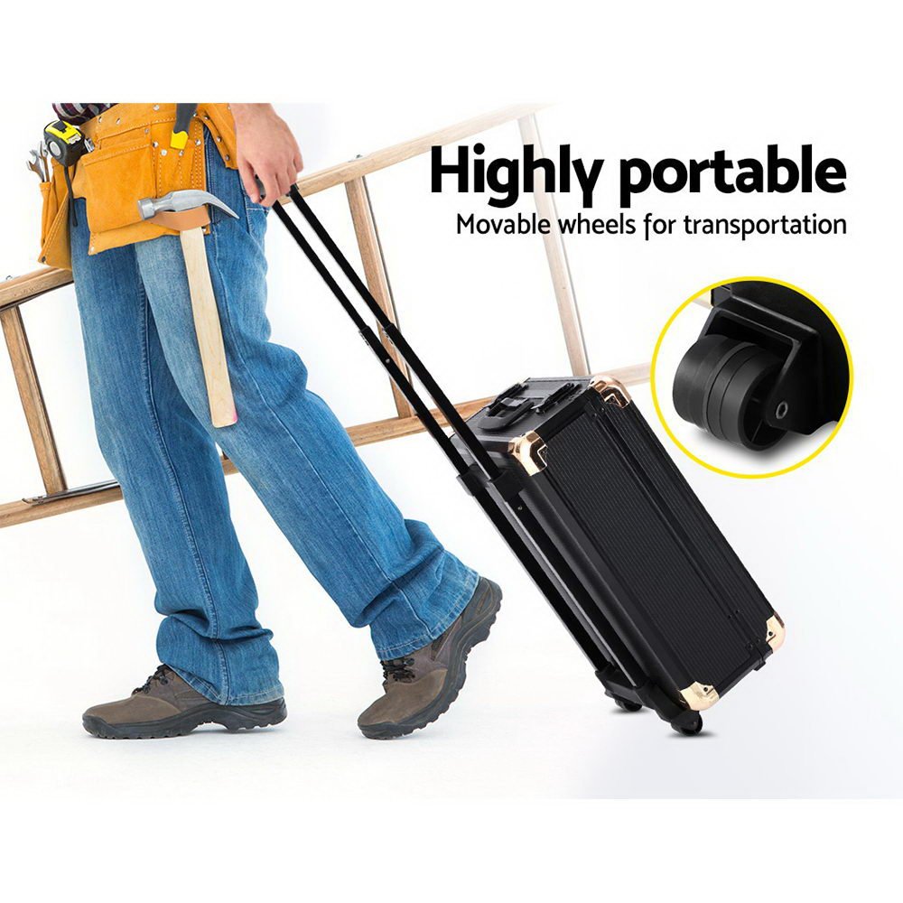 816pcs Tool Kit Trolley Case Mechanics Box Toolbox Portable DIY Set BK - Direct On Sale