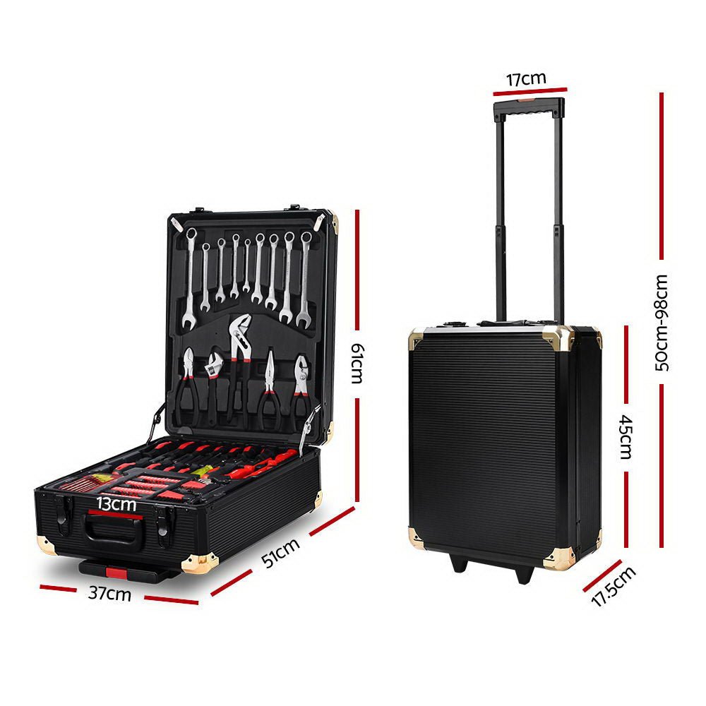 816pcs Tool Kit Trolley Case Mechanics Box Toolbox Portable DIY Set BK - Direct On Sale