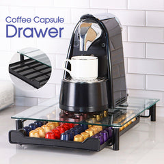 Coffee Capsule Holder Drawer 60 Pod Capacity 11.5x43.5cm