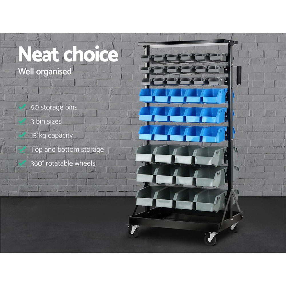 90 Bin Storage Rack Stand Industrial Shelving - Direct On Sale