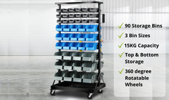 90 Bin Storage Rack Stand