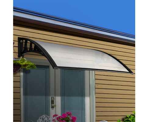 Clear polycarbonate door and window awning