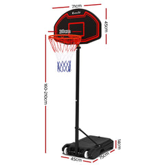 Adjustable Portable Basketball Stand Hoop System Rim Black