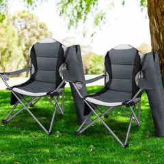 Portable Steel Folding Camping Armchair x2