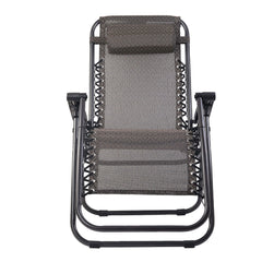 Zero Gravity Recliner Chair Outdoor Sun Lounge Beach Chair Camping - Beige
