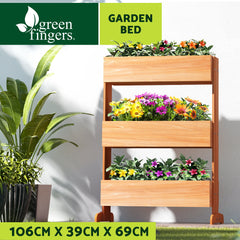 Garden Bed Raised Wooden Planter Box Vegetables 69x39x106cm