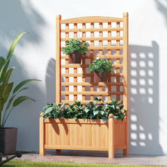 Garden Bed Raised Wooden Planter Box Vegetables 64x35x115cm