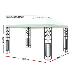 Gazebo 4x3m Party Marquee Outdoor Wedding Event Tent Iron Art Canopy