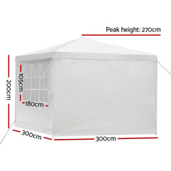 Gazebo 3x3 Outdoor Marquee Gazebos Wedding Party Camping Tent 4 Wall Panels