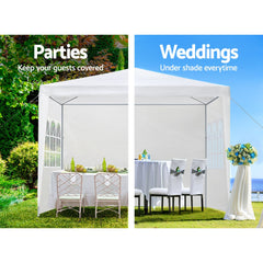 Gazebo 3x3 Outdoor Marquee Gazebos Wedding Party Camping Tent 4 Wall Panels