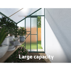 Greenhouse Aluminium Polycarbonate Green House Garden Shed1.9x1.27M