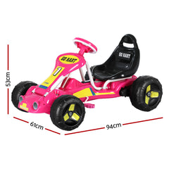 Rigo Kids Pedal Go Kart Ride On Toys Racing Car Plastic Tyre Pink