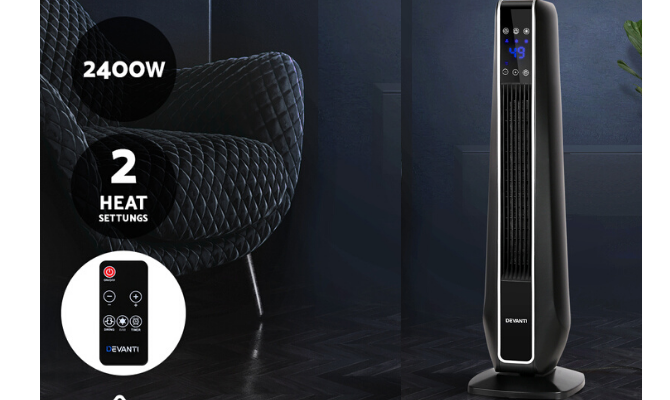 Remote Control Devanti 2400w Electric Ceramic Tower Heater