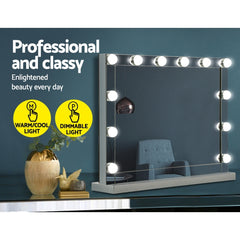 Hollywood Makeup Mirror With Light 12 LED Bulbs Vanity Lighted Silver