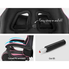 Office Chair Gaming Chair Computer Chairs Recliner PU Leather Seat Armrest Black Pink
