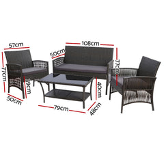 Outdoor Furniture Dining Set Outdoor Lounge Setting Rattan Patio Grey