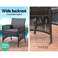 Outdoor Furniture Dining Set Outdoor Lounge Setting Rattan Patio Grey