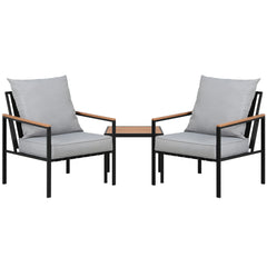 3pcs Outdoor Lounge Setting Bistro Set Chairs Table Patio
