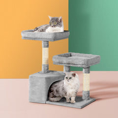 Cat Tree Tower Scratching Post Scratcher Wood Condo House Bed Tree