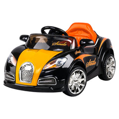 Kids Ride On Bugatti Car  - Black & Orange