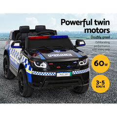 Patrol Police Car Inspired  Electric Powered Kids Ride On Car - Black